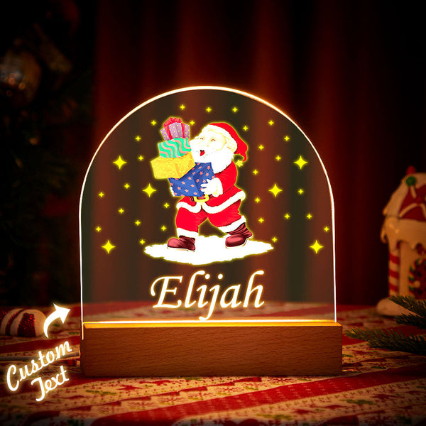 Weihnachtsmann-weihnachtsgeschenk-kundenspezifischer Name-nachtlicht Für Party-schreibtisch-dekoration - fotomondlampe