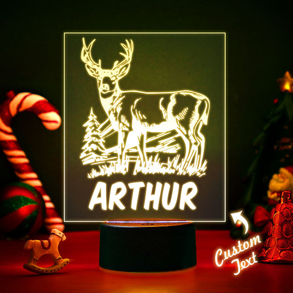 Weihnachtselch-kundenspezifischer Name-nachtlampe Für Kinderweihnachtsgeschenk-party-dekoration - fotomondlampe
