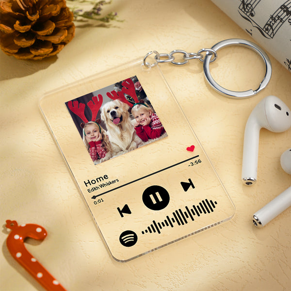 Benutzerdefinierter Spotify Code Music Plaque Valentinstagsgeschenk - Schlüsselbund (5.4cm x 8.6cm)