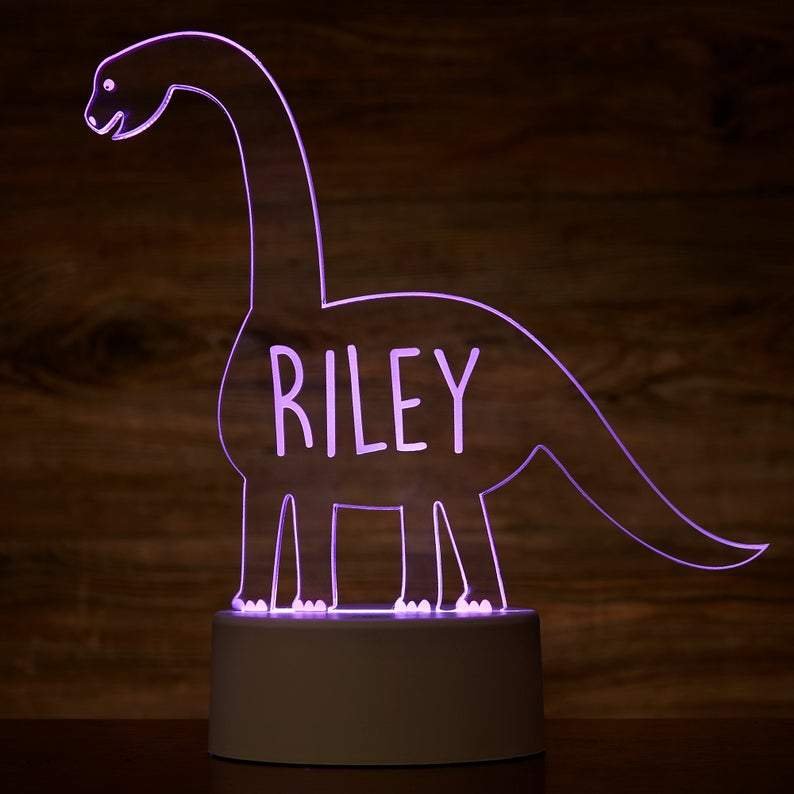 Personalisierte Dinosaurier-lampe Mit Benutzerdefiniertem Namen Diplodocus Nachtlicht Kinderzimmer Dekor Kinder-nachtlicht