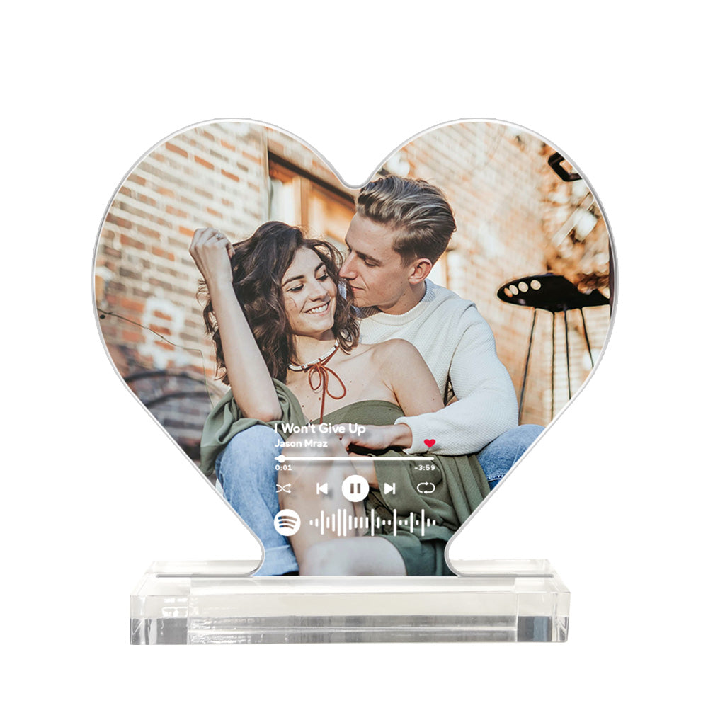 Kundenspezifisches Foto Musik Code Acrylschild Herzförmiges Acrylschild Geschenk Für Paare