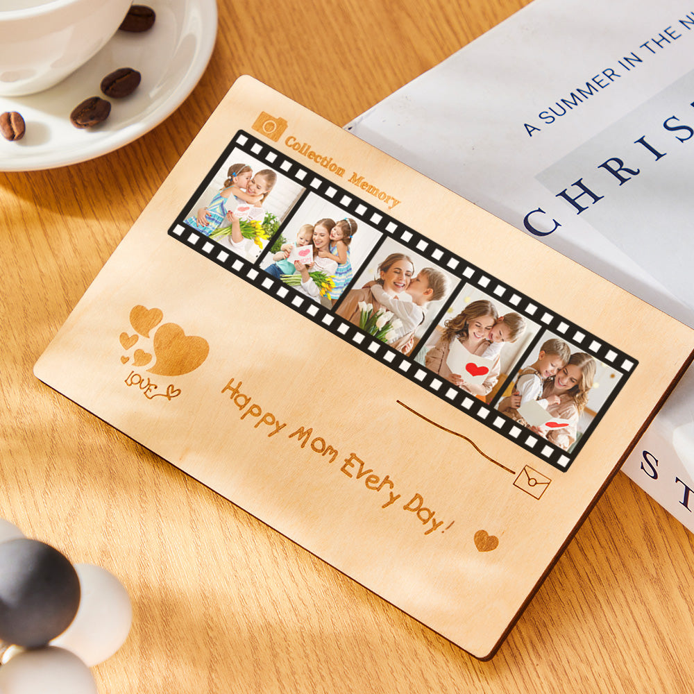 Personalisierte Fotofilmkarte Aus Holz, Desktop-dekoration, Individuell Gravierte Erinnerungsgeschenke