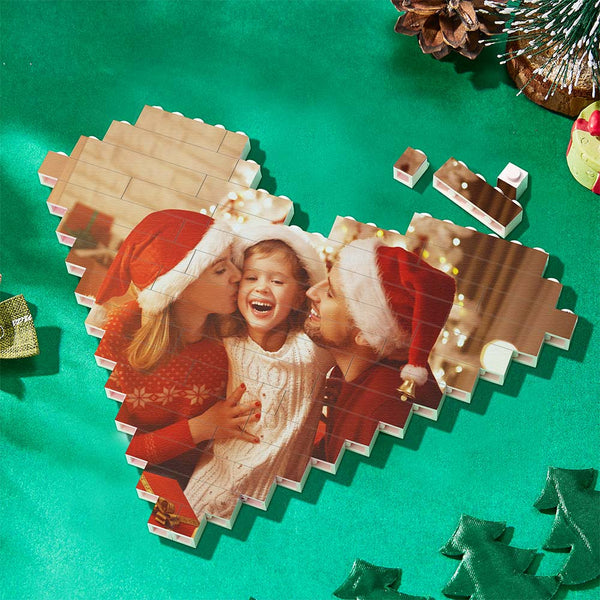 Weihnachtsgeschenke Kundenspezifischer Baustein Personalisierter Fotoblock Herzförmig - fotomondlampe