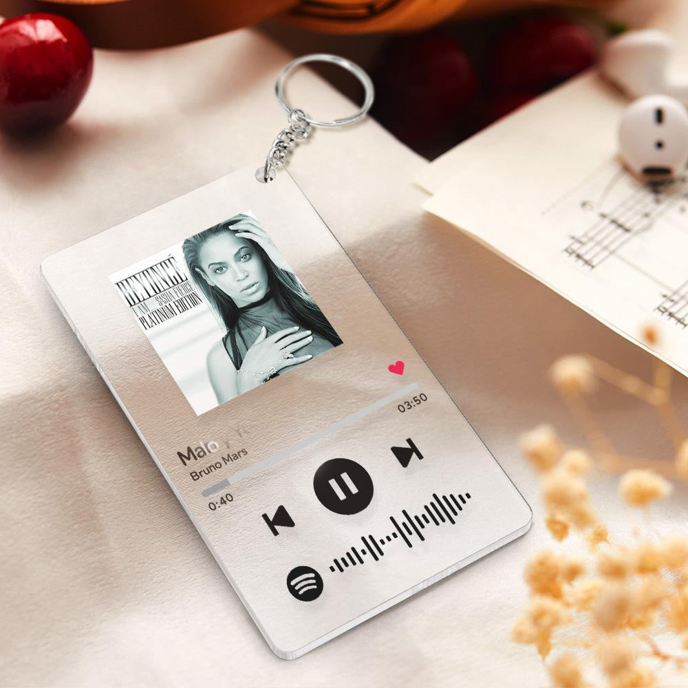Benutzerdefinierter Spotify Code Music Plaque Valentinstagsgeschenk - Schlüsselbund (5.4cm x 8.6cm)
