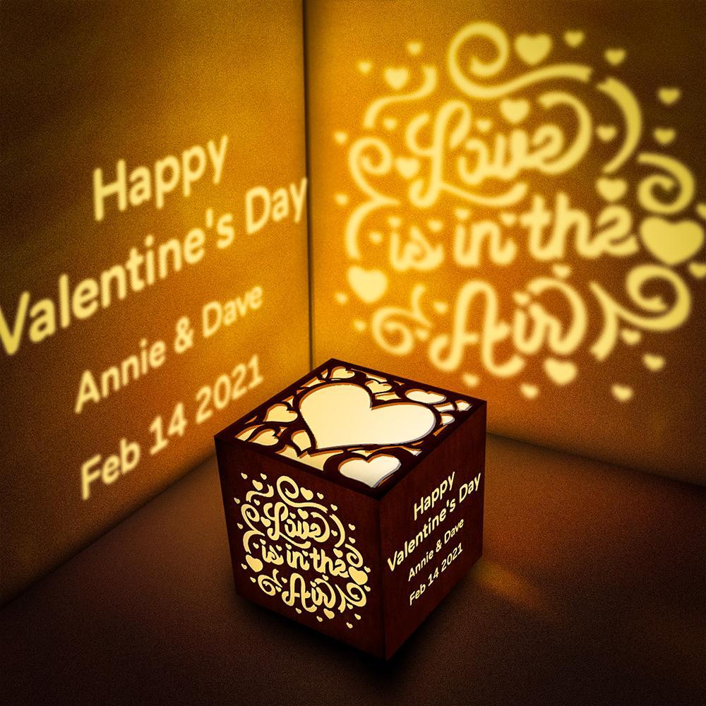 Valentinstag Geschenk personalisierte Text Laterne Box benutzerdefinierte Projektion Licht