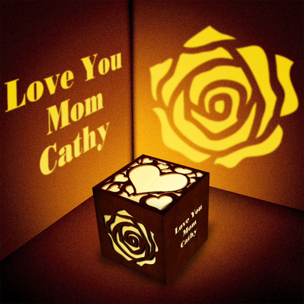 Geschenk für Mama Personalisierte Gravierte Laternenbox Muttertagsgeschenk Personalisiertes Projektionslicht
