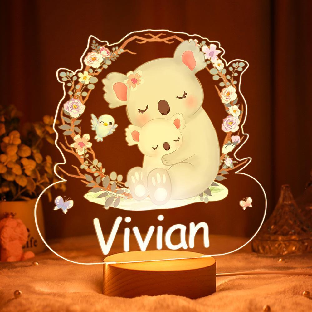 Personalisierte Baby Geschenke Kinderzimmer Dekor Panda Nachtlicht Mädchen Kinderzimmer Lampe
