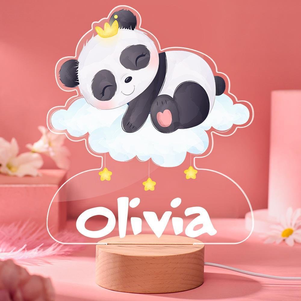 Personalisierte Baby Geschenke Kinderzimmer Dekor Panda Nachtlicht Mädchen Kinderzimmer Lampe