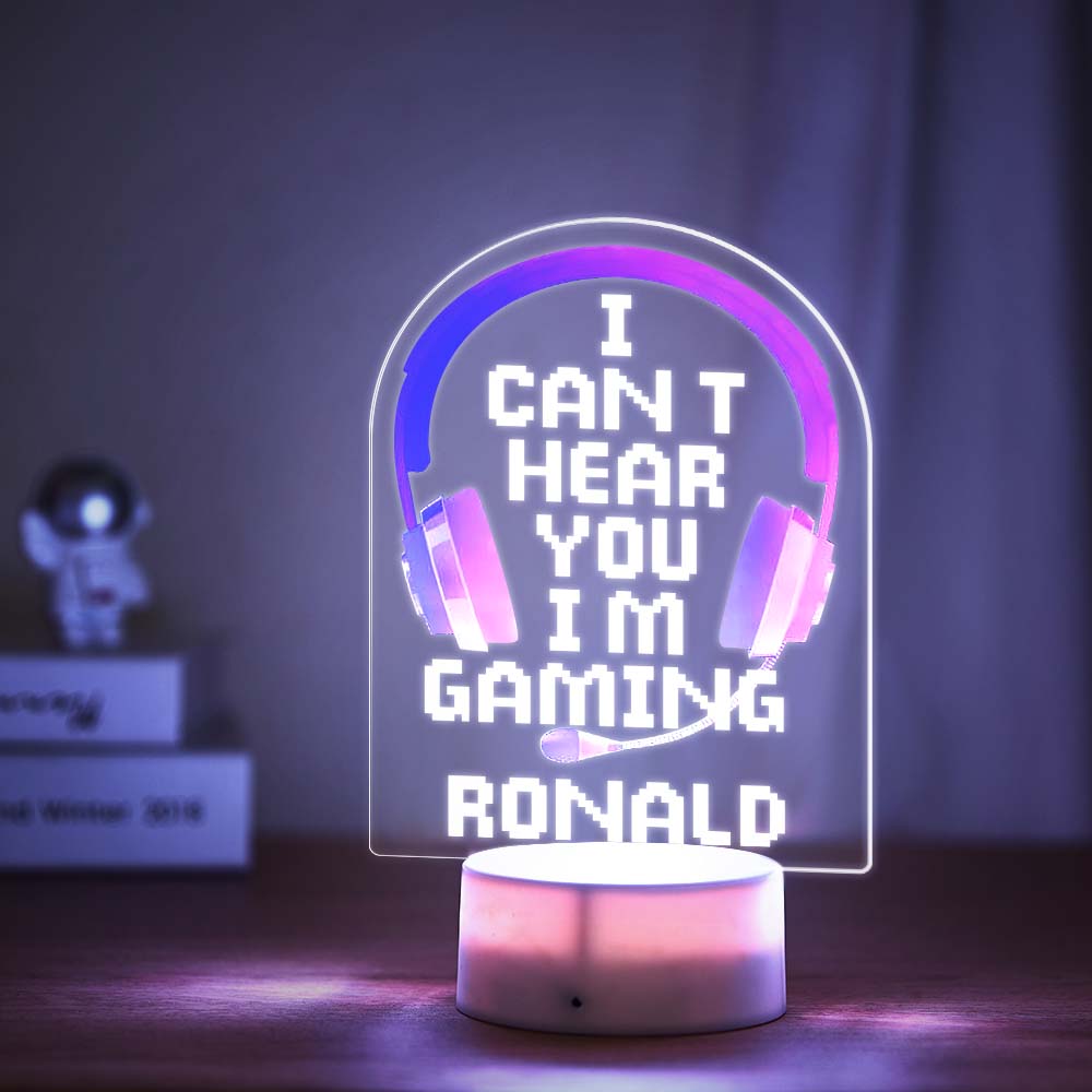 Personalisiertes Rosa Gaming-led-farbwechsel-nachtlicht Für Jungen, Die Ich Spiele