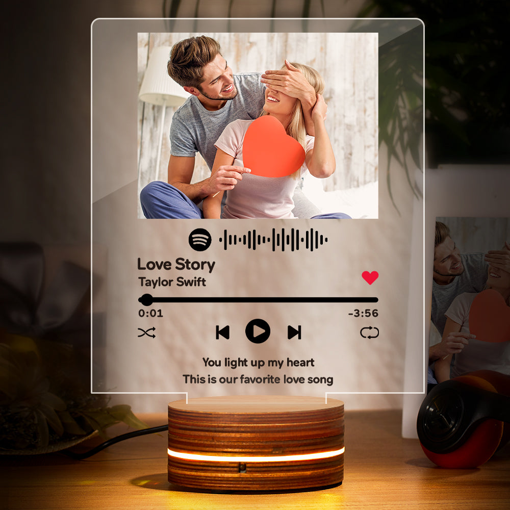 Benutzerdefiniertes Spotify Art Nachtlicht Mit Scannbarem Musik-nachtlicht Valentinstagsgeschenk