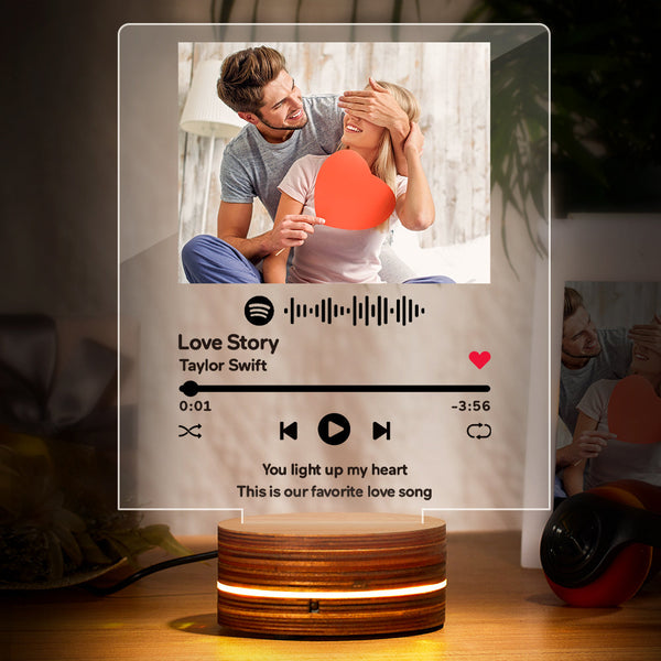 Benutzerdefiniertes Spotify Art Nachtlicht Mit Scannbarem Musik-nachtlicht Valentinstagsgeschenk - fotomondlampe