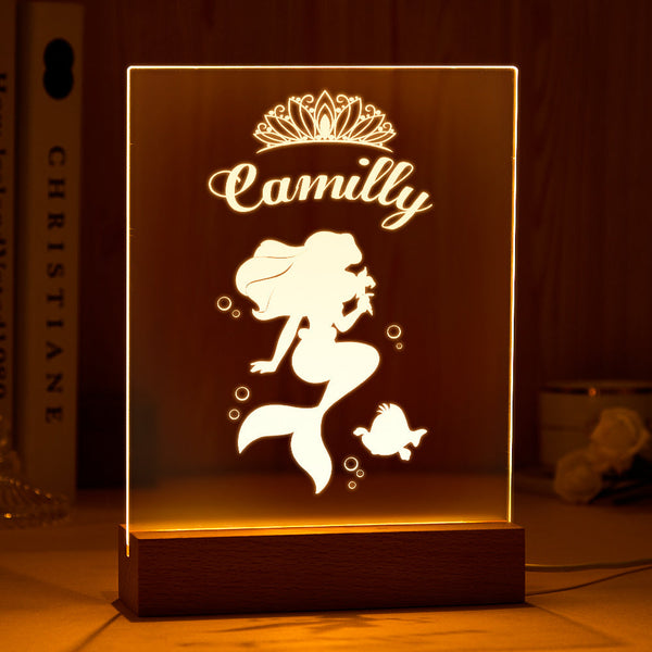 Personalisierte Babyparty-geschenk-prinzessin-nachtlicht-neugeborene Geschenke - fotomondlampe