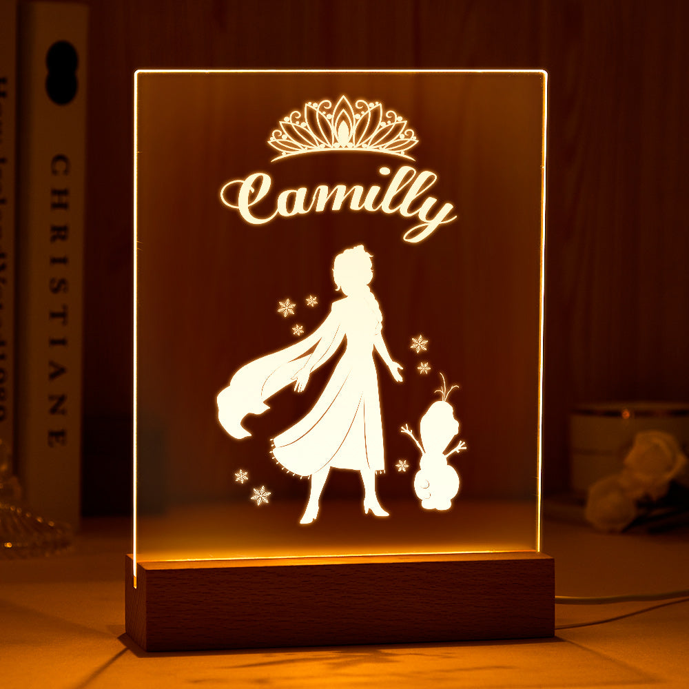 Benutzerdefinierte Prinzessin Themed Led-nachtlicht Einzigartige Geschenkidee Kinderzimmer