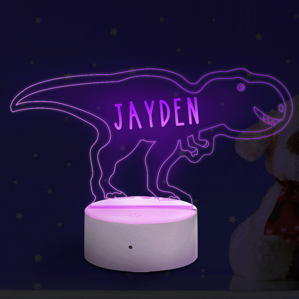 Personalisierte Dinosaurier-lampe Mit Benutzerdefiniertem Namen Triceratops Nachtlicht Kinderzimmer Dekor Kindernachtlicht