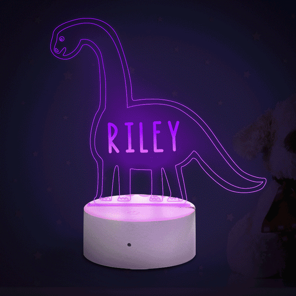 Personalisierte Dinosaurier-lampe Mit Benutzerdefiniertem Namen Triceratops Nachtlicht Kinderzimmer Dekor Kindernachtlicht - fotomondlampe