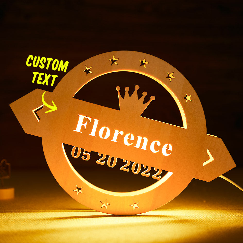 Custom Text Crown Lamp Personalisiertes Brief-nachtlicht Für Ihn