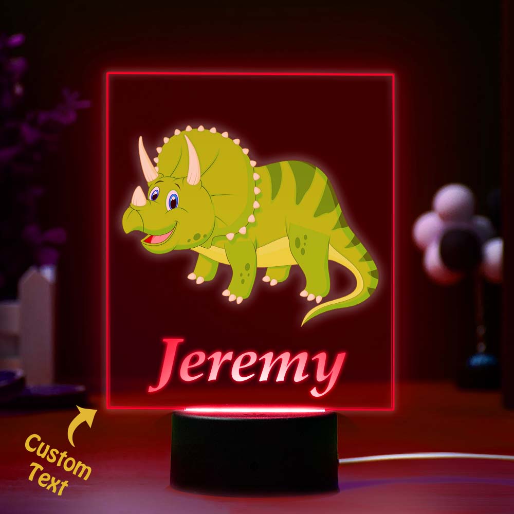 Personalisiertes Dinosaurier-led-nachtlicht, Ferngesteuerte Lampe, T-rex-nachtlicht, Mehrfarbig, Lasergravur, Jungen-geburtstagsgeschenk