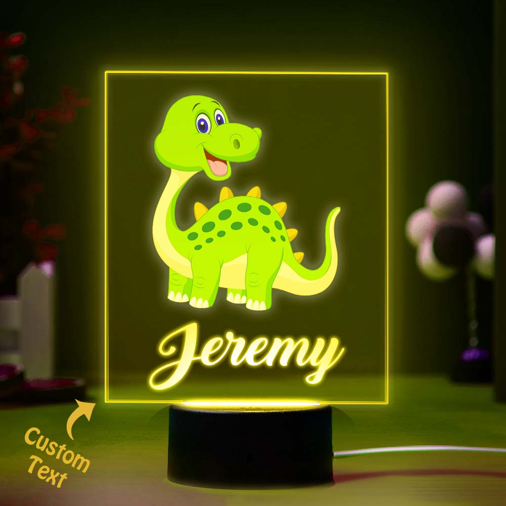 Personalisiertes Dinosaurier-nachtlicht, Geburtstagsgeschenk, Kinder, Mehrfarbig, Nachttischlampe, Schreibtischlampe, Personalisiertes Geschenk