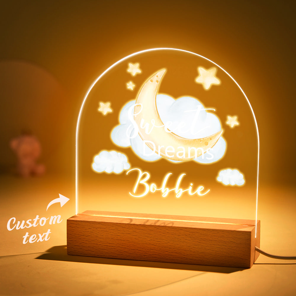 Personalisierte Namensnachtlicht-ständerlampe Mädchen-kinderzimmerlampe Mit Süßem Traummond