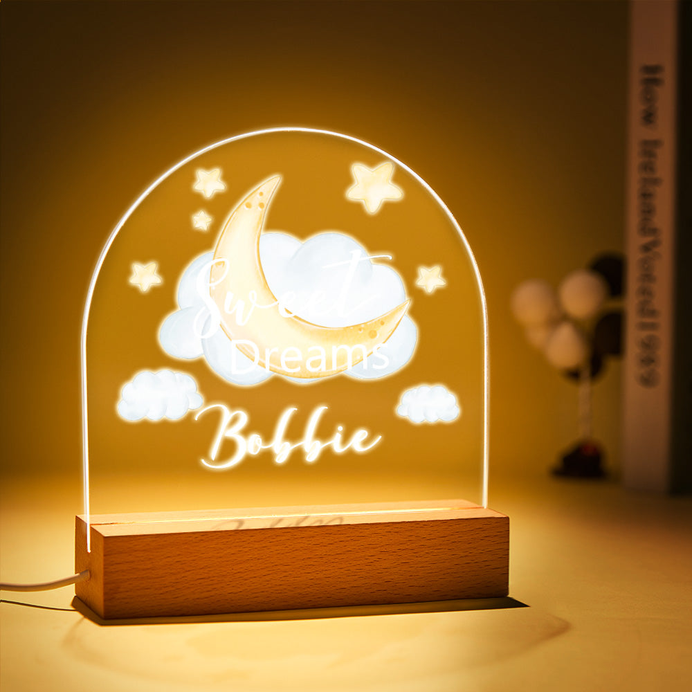 Personalisierte Namensnachtlicht-ständerlampe Mädchen-kinderzimmerlampe Mit Süßem Traummond