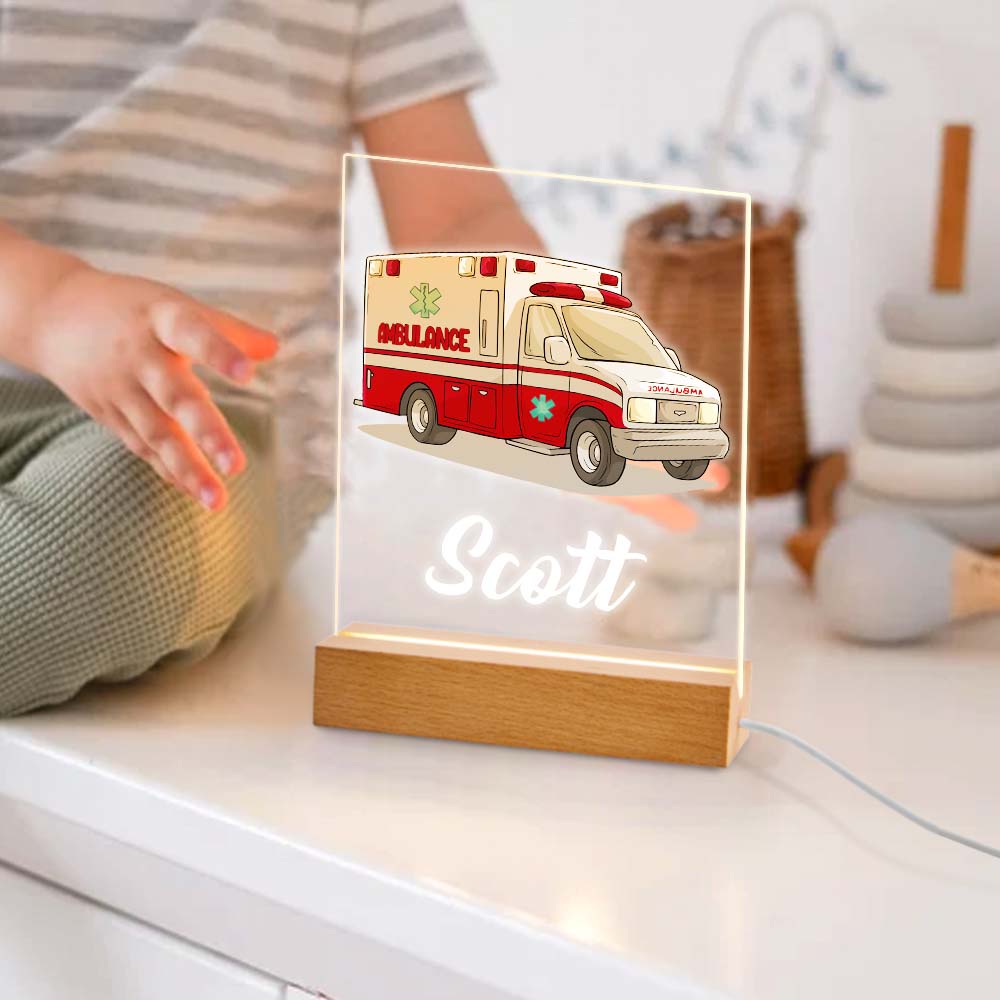 Kinder Nachtlicht Ambulanzlampe Mit Namen Für Junge Geburtstagsgeschenk Die Dekoration Des Schlafzimmers