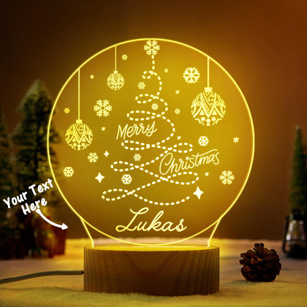 Personalisierte Weihnachtsbaum-led-lampe Für Familie Mit Namensgeschenk Für Freunde