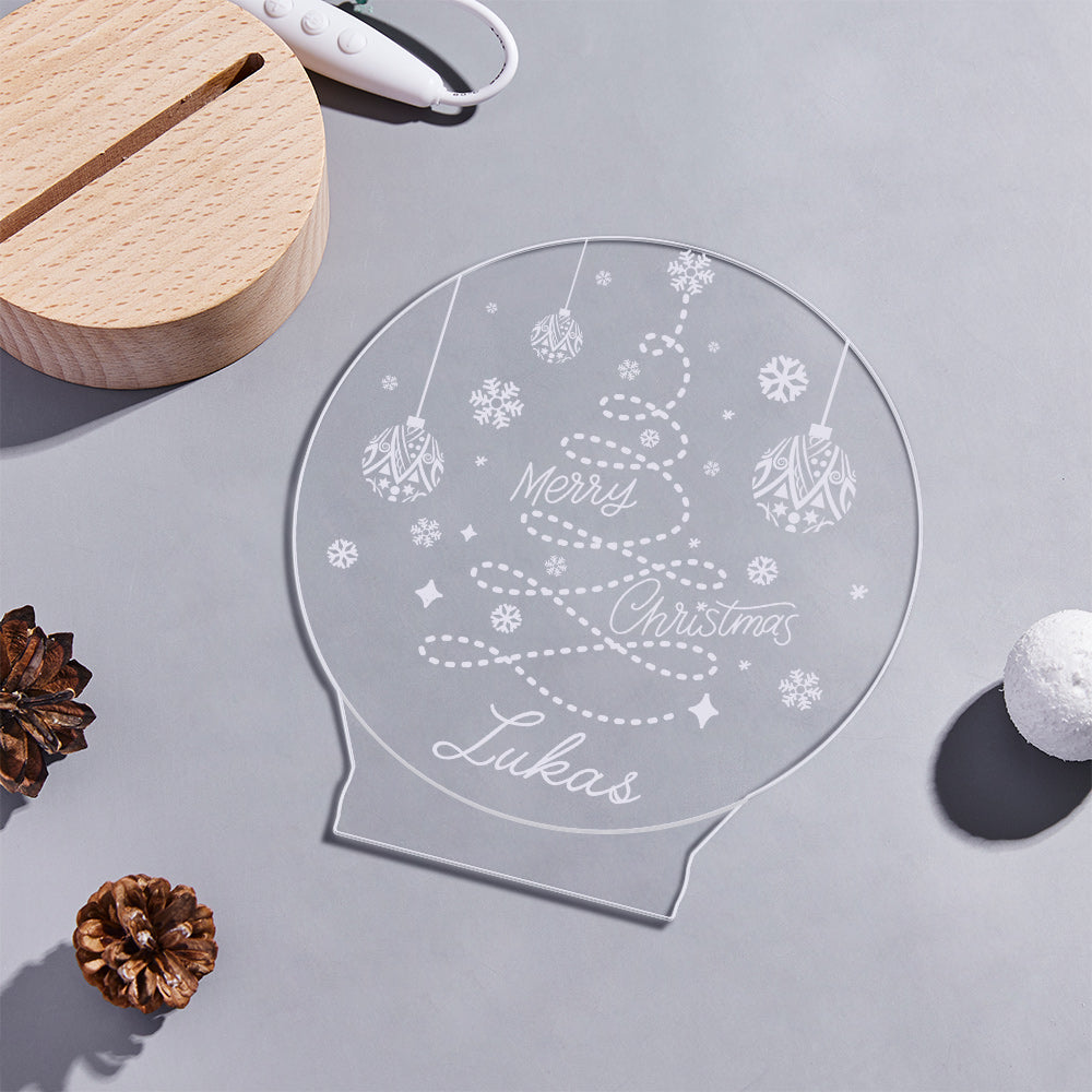 Personalisierte Weihnachtsbaum-led-lampe Für Familie Mit Namensgeschenk Für Freunde