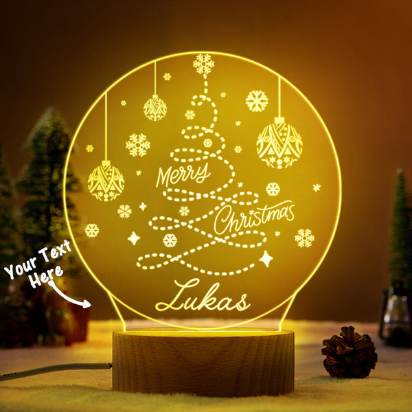Personalisierte Weihnachtsbaum-led-lampe Für Familie Mit Namensgeschenk Für Freunde - fotomondlampe
