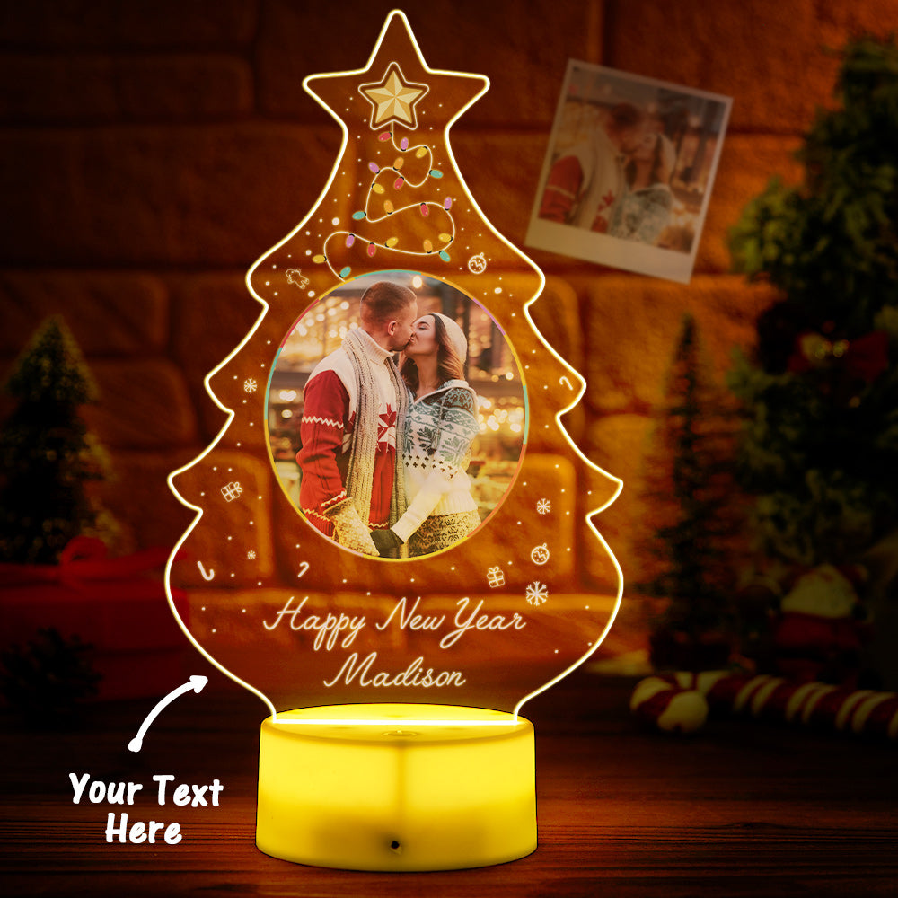Mini Weihnachtsbaum Licht Lampe Maßgeschneidertes Geschenk Mit Foto Und Text Geschenk Für Freunde