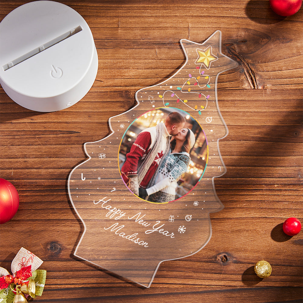 Mini Weihnachtsbaum Licht Lampe Maßgeschneidertes Geschenk Mit Foto Und Text Geschenk Für Freunde