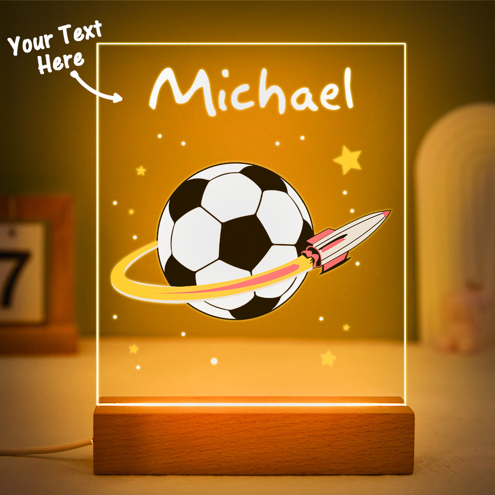 Personalisiertes Fußball-nachtlicht Your Team Boys Acryl-led-lampe Kinder-kinderzimmer-schlafzimmer-dekor