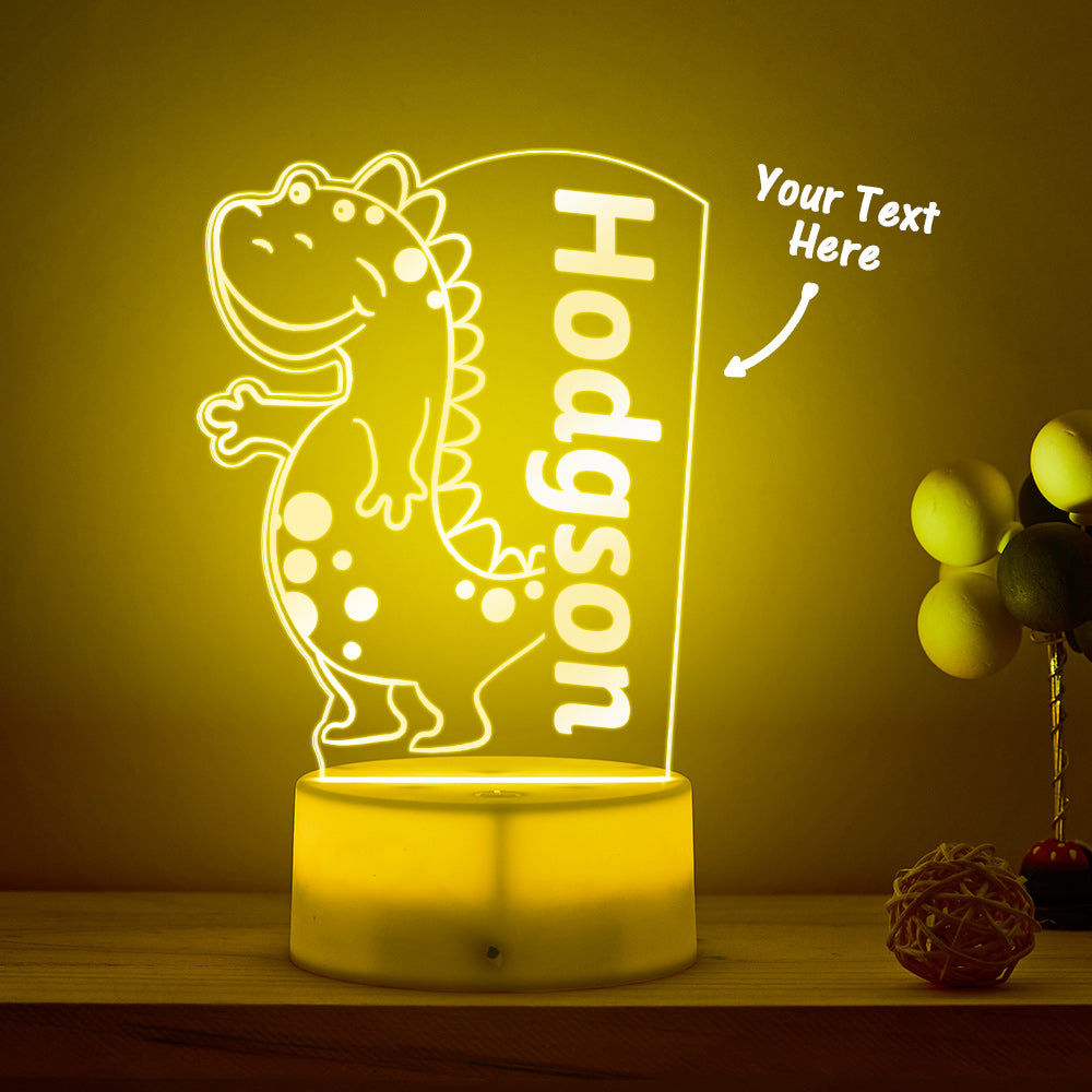 Personalisiertes Dinosaurier-nachtlicht-kinder-namensschild Für Jungen-schlafzimmer-dekor