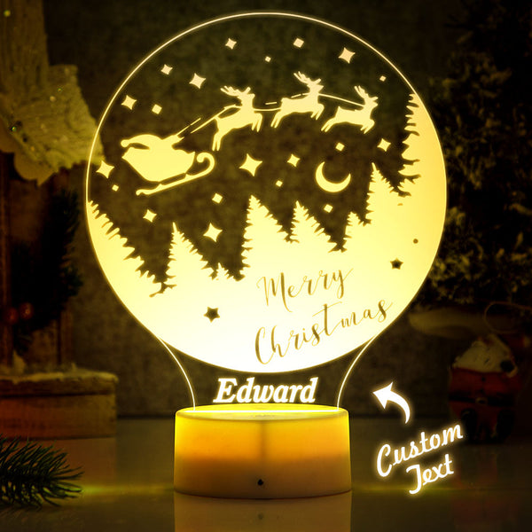Frohe Weihnachten Led-nachtlampe Personalisiertes Namensschild Für Kinder Weihnachtsgeschenk - fotomondlampe