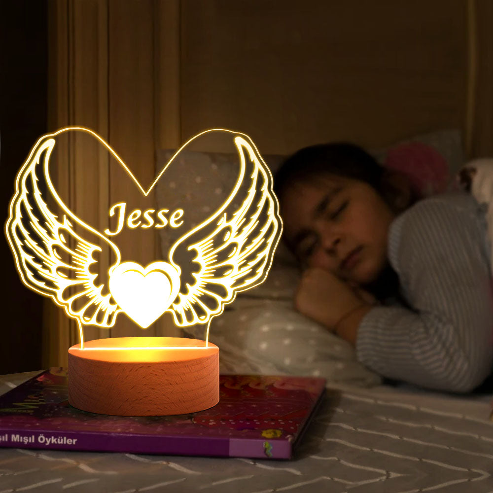 Engels-flügel-nachtlicht-brautjungfern-geschenke Custom Name Engagement Fairy Lights