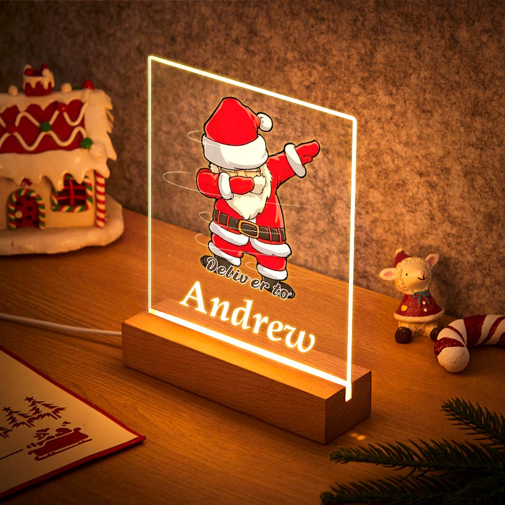 Frohe Weihnachten Personalisierte Led Namenslampe Weihnachtsmann Für Kinder Geschenk