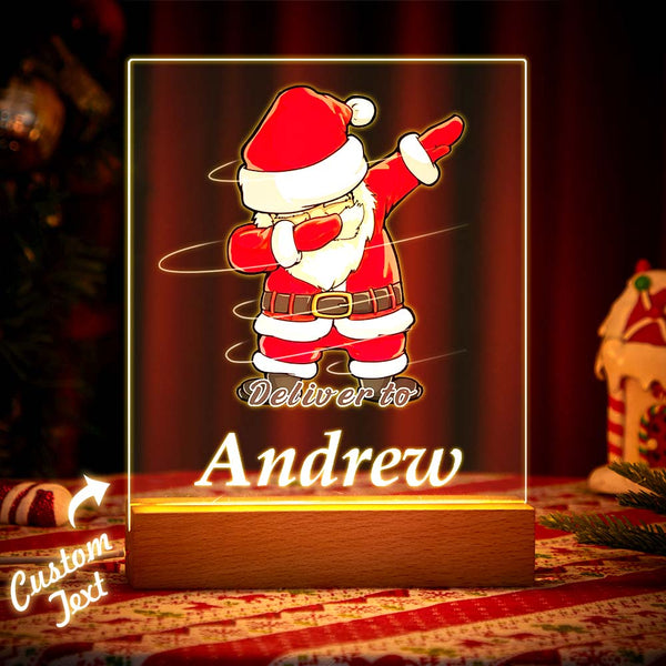 Frohe Weihnachten Personalisierte Led Namenslampe Weihnachtsmann Für Kinder Geschenk - fotomondlampe