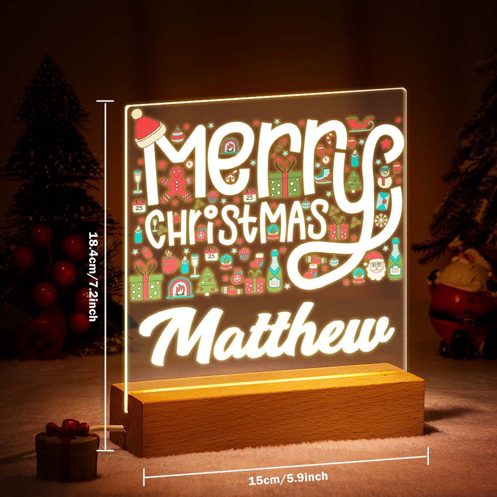 Weihnachts-led-nachtlicht Mit Benutzerdefiniertem Namen Für Familie, Freunde, Schlafzimmer, Tischdekoration