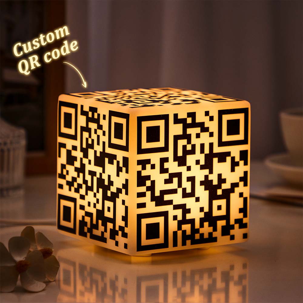 Scannbarer Qr-code Cube Nachtlicht Mit Ihrem Foto Oder Text Personalisiertes Geschenk Für Sie