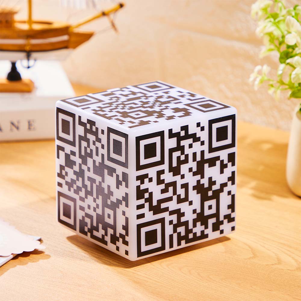 Scannbarer Qr-code Cube Nachtlicht Mit Ihrem Foto Oder Text Personalisiertes Geschenk Für Sie