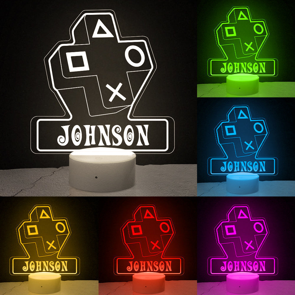 Personalisierte Station Controller 3d Nachtlicht Videospielliebhaber Personalisierte Lampe 3d Optische Täuschung Multi Color
