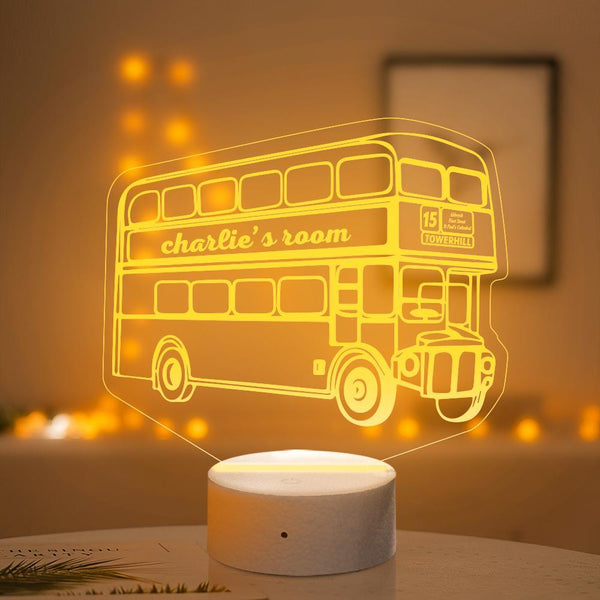 Personalisierte London Bus Nachtlicht Routemaster Nachtlampe Kinderdrucke - fotomondlampe