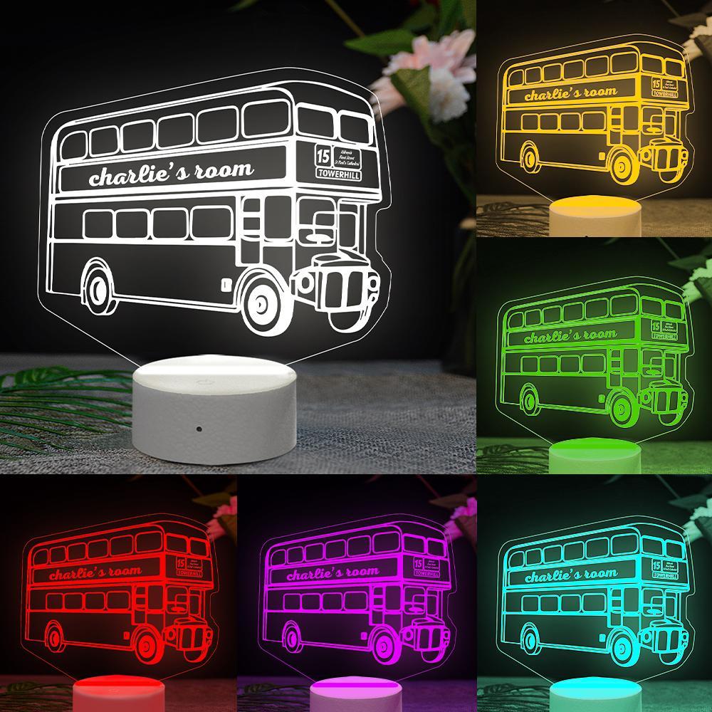 Personalisierte London Bus Nachtlicht Routemaster Nachtlampe Kinderdrucke
