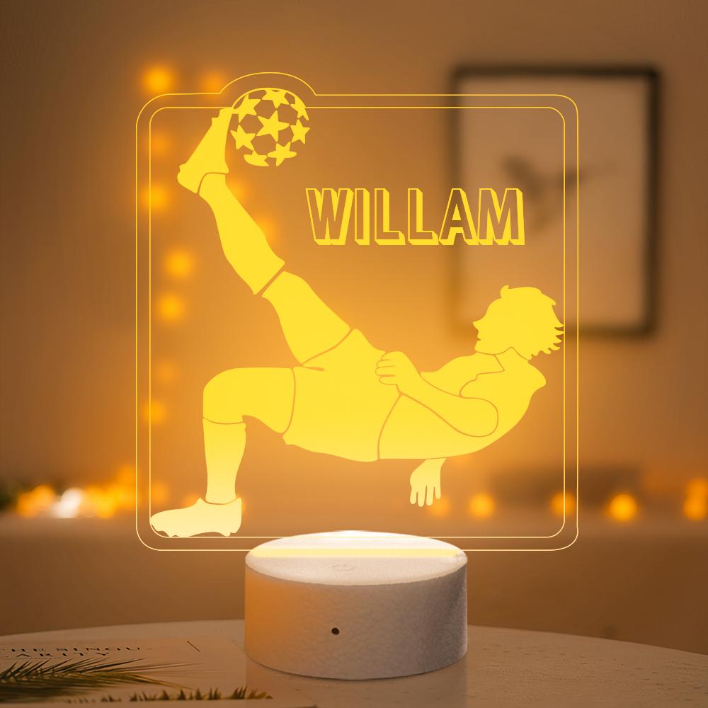 Fußball 3D Lichter Fußball Team Name Benutzerdefinierte LED-Leuchten Personalisierte Fußballspieler Name Tischlampe Nach Maß LED Nachtlicht