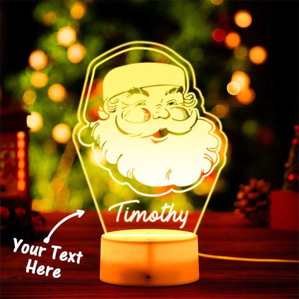 Individuell Graviertes Weihnachtsmann-nachtlicht Personalisiertes Acryllampengeschenk Für Kinder - fotomondlampe