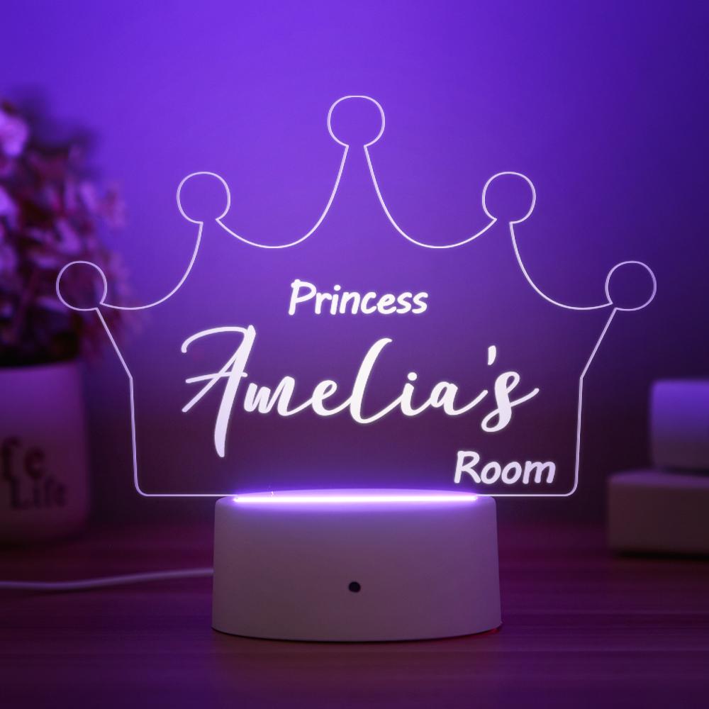 Personalisierte Krone Nachtlicht Schlafzimmer Dekor Mädchenzimmer Kinderzimmer Dekor