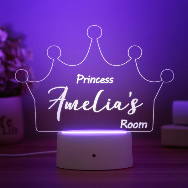Personalisierte Krone Nachtlicht Schlafzimmer Dekor Mädchenzimmer Kinderzimmer Dekor - fotomondlampe