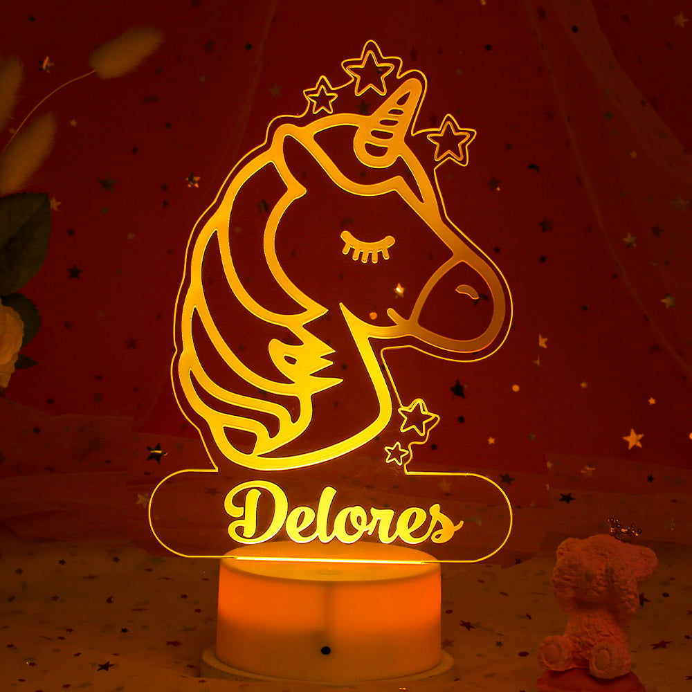Personalisiertes Baby-geschenk Personalisiertes Einhorn-nachtlicht Kinderzimmer-dekor Kinderlichter Kinderzimmer