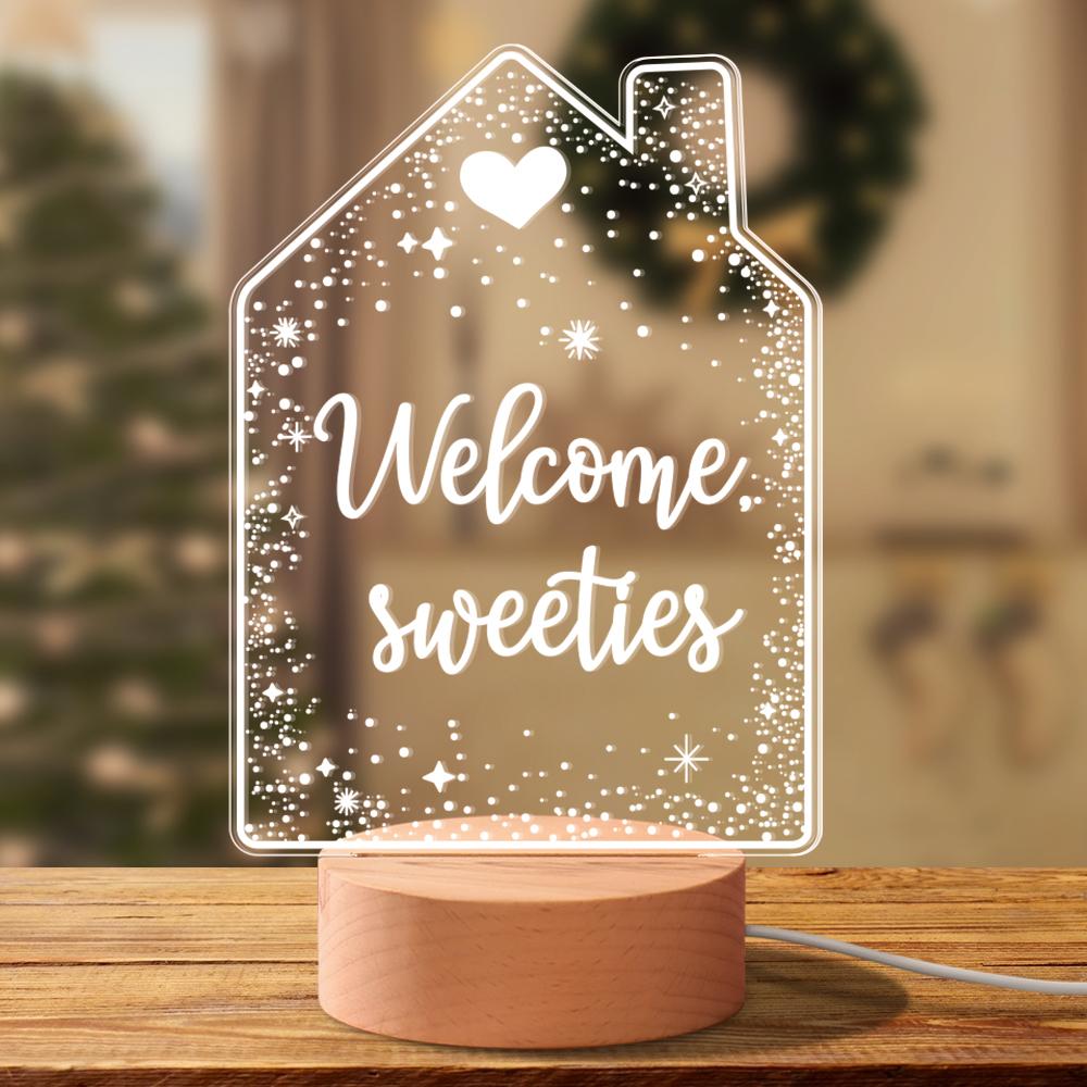 Personalisierte Weihnachtslampe Nachtlicht Home Sweet Home Housewarminggeschenk Home Sweet Home