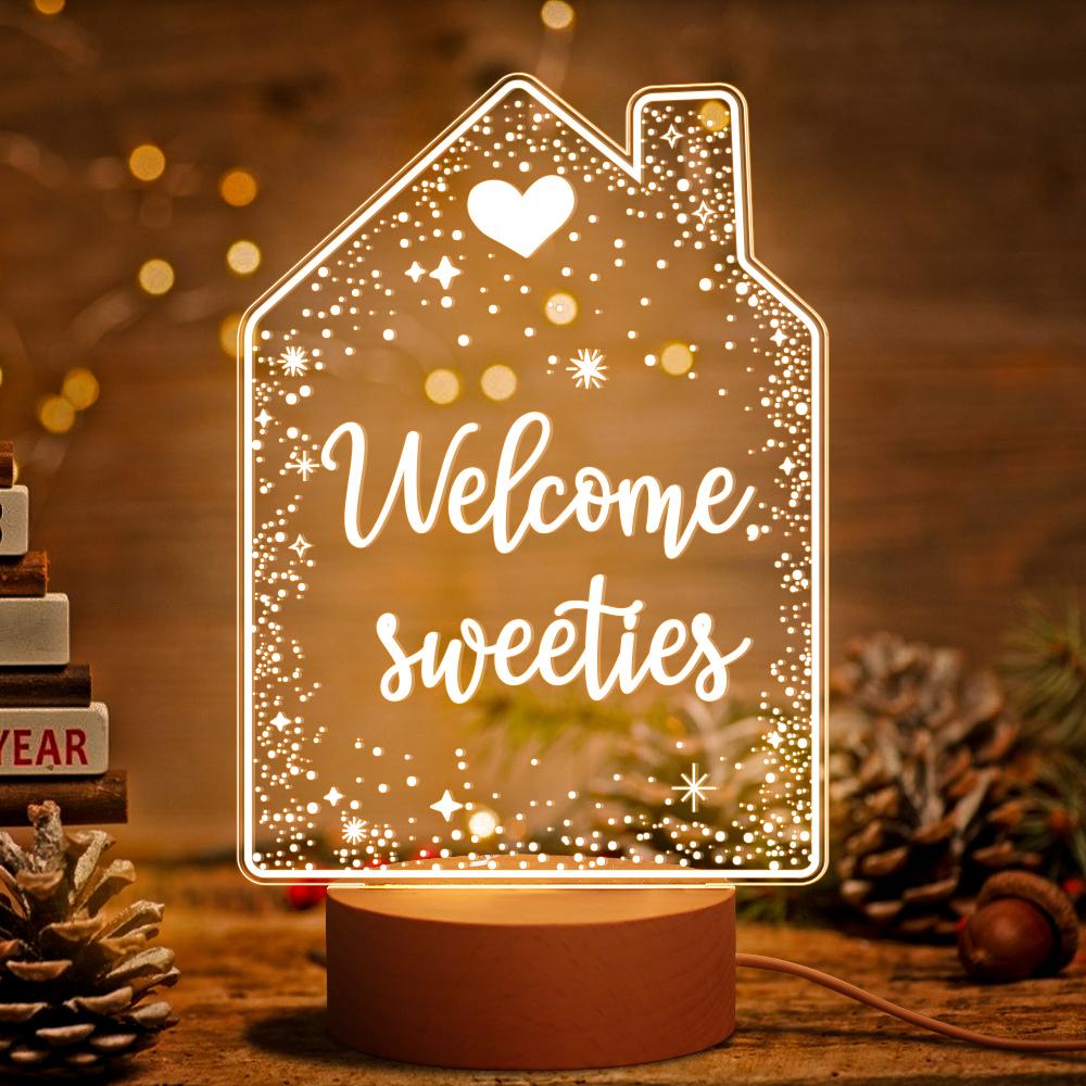 Personalisierte Weihnachtslampe Nachtlicht Home Sweet Home Housewarminggeschenk Home Sweet Home