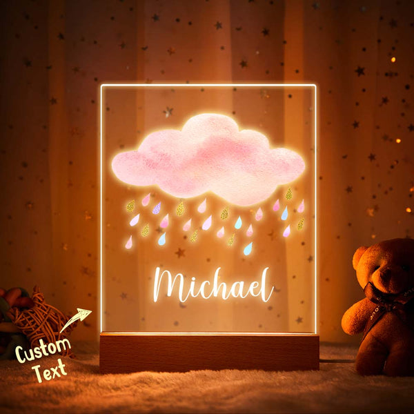 Rosa Wolken-bunter Regen-kundenspezifische Led-nachtlicht-kinderzimmer-dekoration Für Mädchen